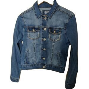 Rhythm In Blues Women's Denim Jean Jacket Denim With Bling Size Small